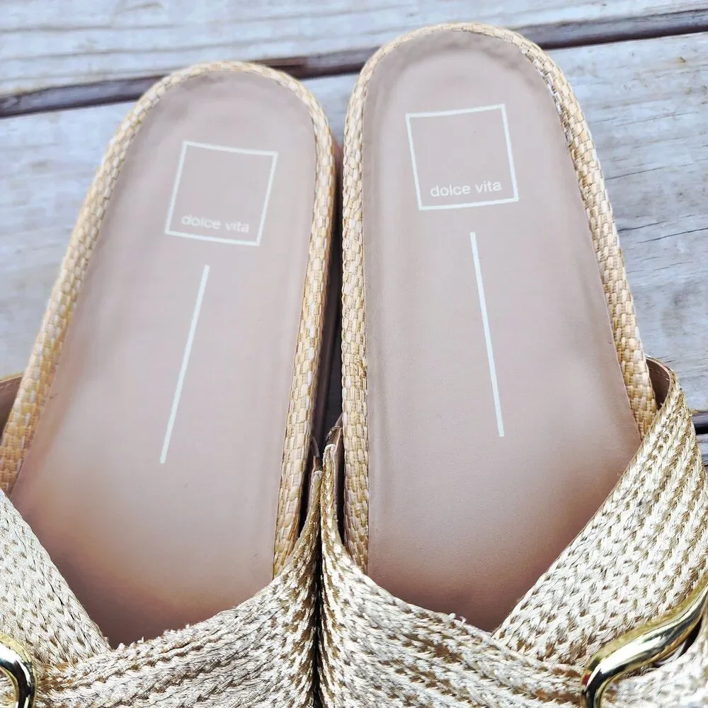 Dolce Vita Women's Sydnee Sandal Vanilla Gold Sz 10M